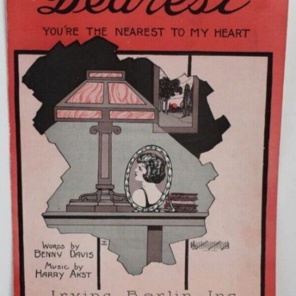 1922 Sheet Music Dearest You're The Nearest To My Heart Benny Davis Harry Akst! - Picture 3 of 3